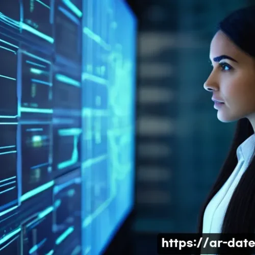 Home 7 데이터 품질 관리 시스템 구축 단계 - **Prompt 1: The Data Navigator's Insight**
"A wide-angle, cinematic shot of a young, professiona...