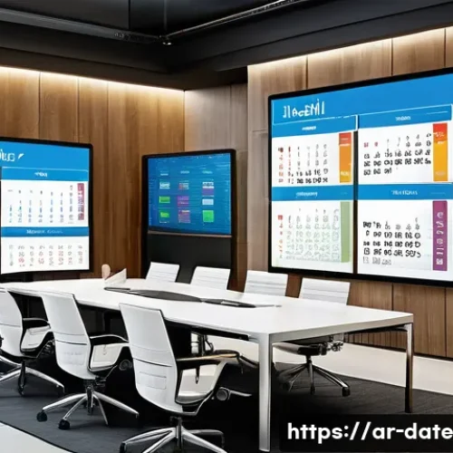 Home 32 데이터 품질 평가 방법론 - A modern corporate office environment in a Middle Eastern setting, featuring diverse professionals e...