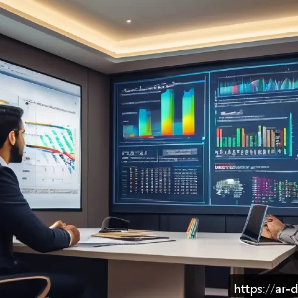 데이터 품질 격차 분석 방법 - A modern office scene in a Middle Eastern corporate environment, showing diverse Arabic-speaking pro...