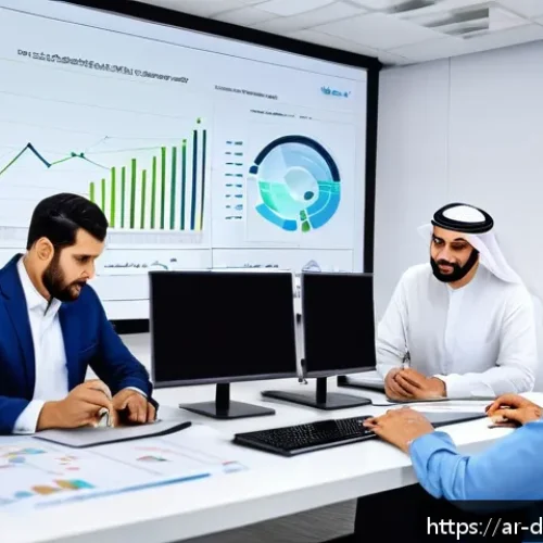 Home 30 데이터 품질 관리 팀 구성 방법 - A professional Middle Eastern data quality team working collaboratively in a modern office setting, ...
